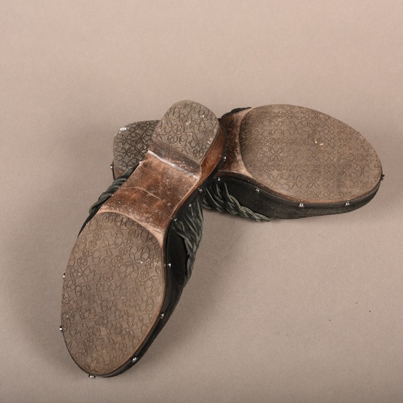 JOHNSTON & MURPHY Womens Leather Braided Clogs - Picture 7 of 10